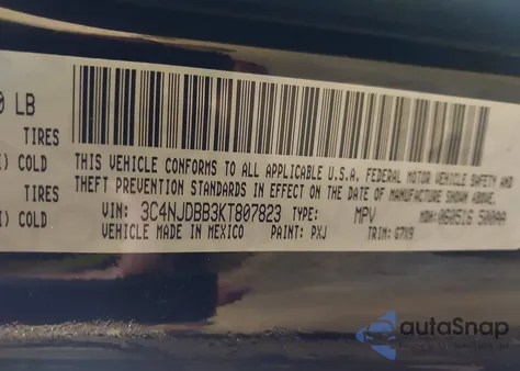 2019 Jeep Compass Latitude 4X4 из США, поврежденный, VIN 3C4NJDBB3KT807823